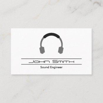 simple | white music headphones business card