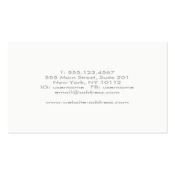 Small Simple White Nature Professional Photography Square Business Card Back View