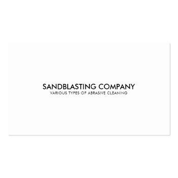 Small Simple White Sandblasting Power Washer Cleaning Business Card Back View