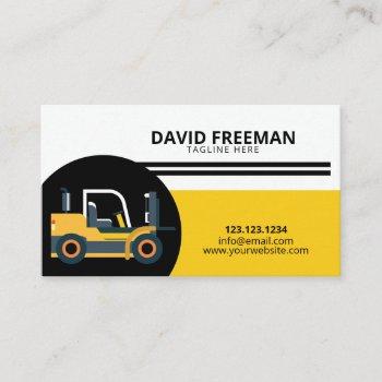 simple yellow & black forklift construction business card
