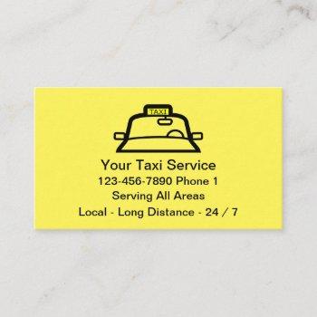 simple yellow taxi service business card