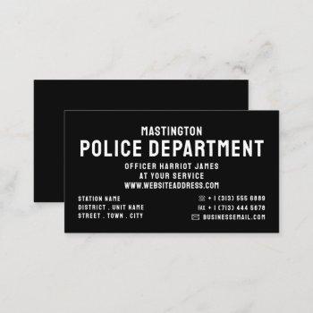 simply bold, police officer, law enforcement business card