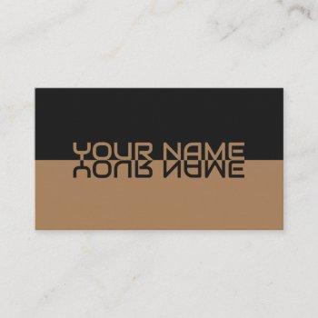 simply elegant black and brown reflection name business card