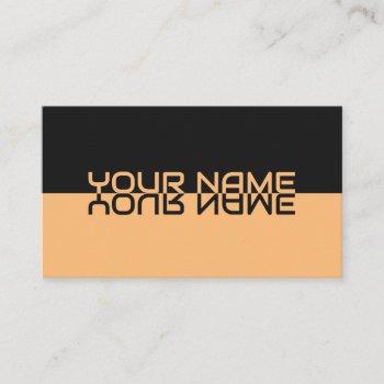 simply elegant black and orange reflection name business card