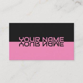 simply elegant black and pink reflection name business card