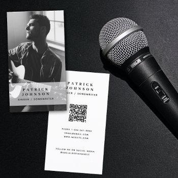 singer musician songwriter photo qr code business card