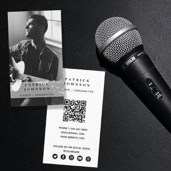 singer musician songwriter photo qr code   business card