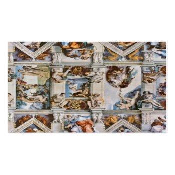 Small Sistine Chapel Ceiling Michelangelo Square Business Card Front View