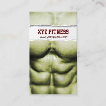 six pack abs fitness ripped business card