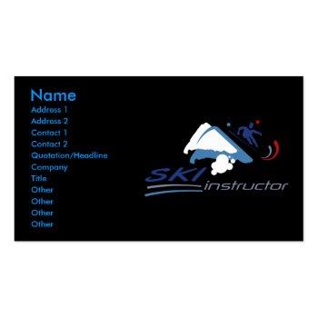 Small Ski Instructor Business Cards Front View