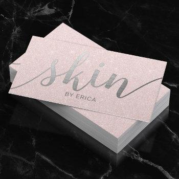 skincare salon spa esthetician elegant blush pink business card