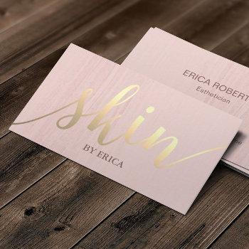 skincare salon spa esthetician gold typography business card