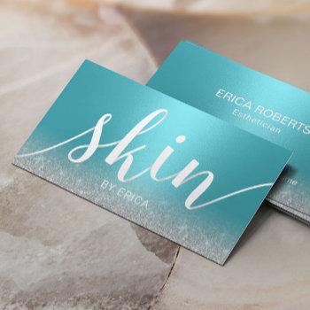 skincare salon spa esthetician modern turquoise business card