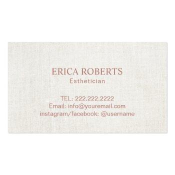 Small Skincare Salon Spa Esthetician Rose Gold Script Business Card Back View