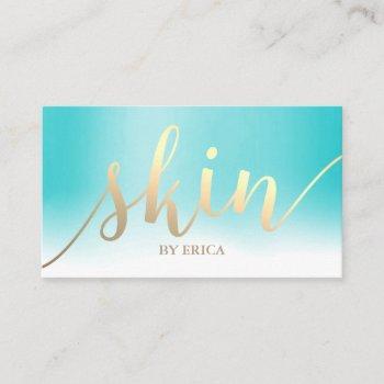 skincare salon spa esthetician turquoise pastel business card