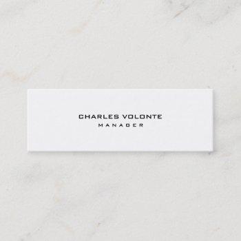 skinny stylish minimalist white professional mini business card