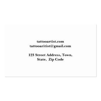 Small Skull With Crown Tattoo Artist Business Card Back View