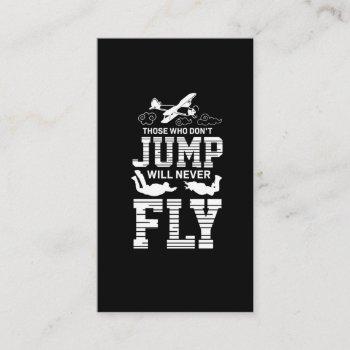 Small Skydiving Extrem Sport Parachuting Aeroplane Business Card Front View
