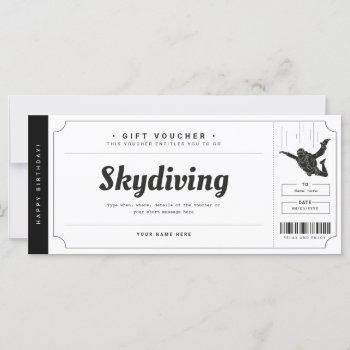 skydiving gift ticket voucher certificate