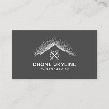 skyline aerial video & photography modern gray business card