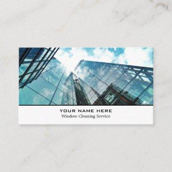 skyscrapers, window cleaner, cleaning service business card