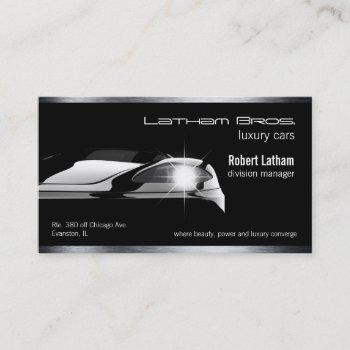 sleek black luxury car business card