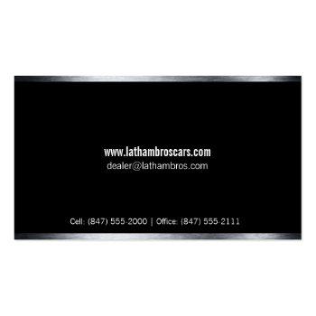 Small Sleek Black Luxury Car Business Card Back View