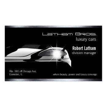 Small Sleek Black Luxury Car Business Card Front View