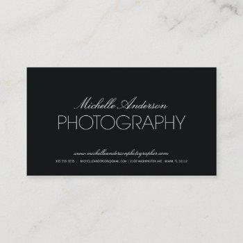 sleek photographer | photography business card