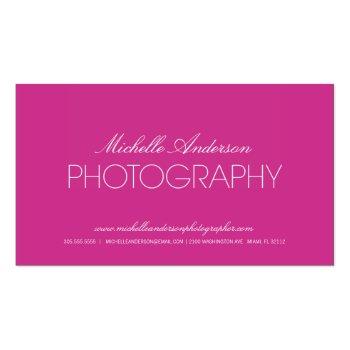 Small Sleek Photographer | Photography Business Card Front View