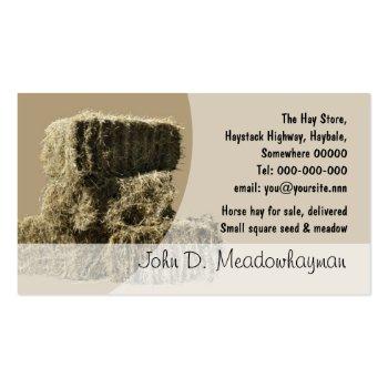 Small Small Square Hay Bales Stack Business Card Front View