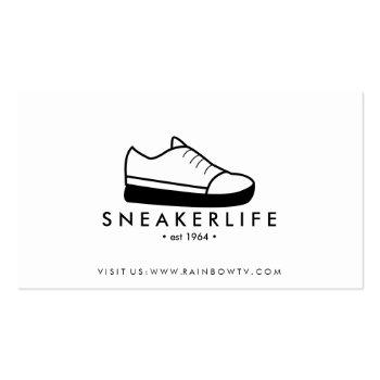 Small Sneaker Sport Shoes Hand Drawn Business Card Front View