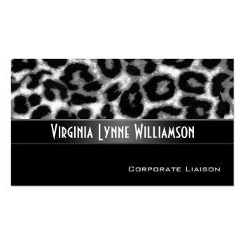 Small Snow Leopard Modern Professional Business Card Front View