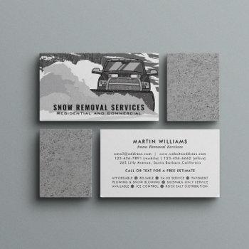 snow removal black & white business card