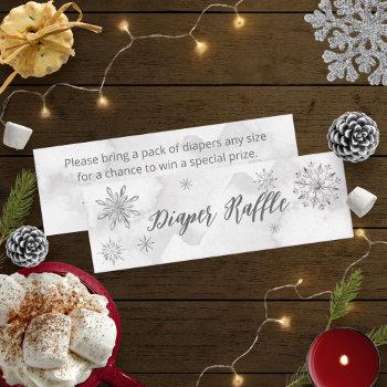 snowflake is on the way baby shower diaper raffle mini business card