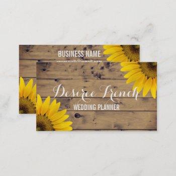 social media | rustic sunflowers wedding planner business card
