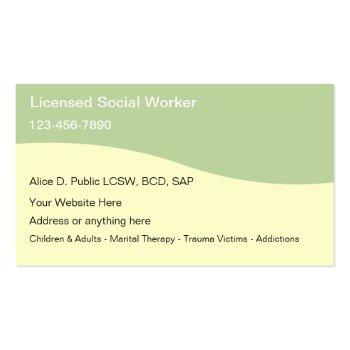 Small Social Worker Business Cards Front View