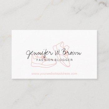 soft pink shoes sport wear fashion blogger business card