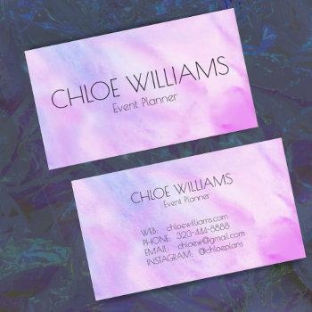 soft purple blue painting abstract watercolor business card