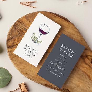 Small Sommelier | Winemaker | Wine Industry Business Card Front View
