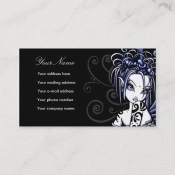 "sophia" blue tattoo fairy art business cards