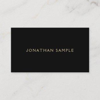 sophisticated gold text modern simple black luxury business card