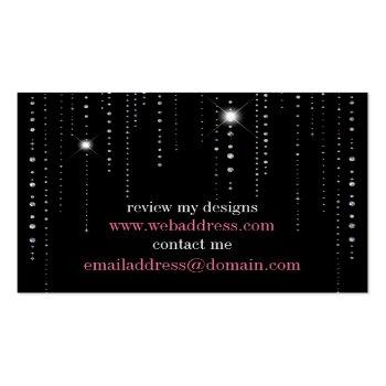 Small Sparkle & Shine Black Tile : Business Card Back View