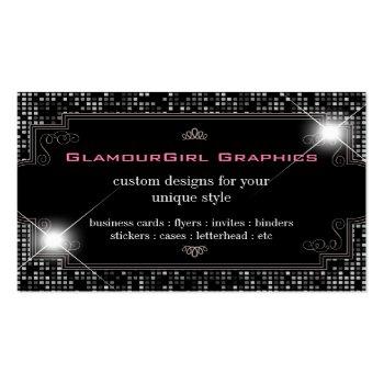 Small Sparkle & Shine Black Tile : Business Card Front View
