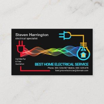 special electrical wave powering electric circuit business card