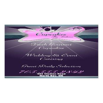 Small Spectacular Pink Swirl Cupcake Business Card Back View