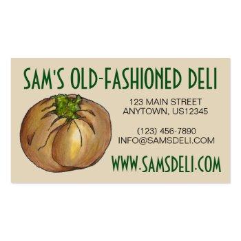 Small Spinach Knish Jewish Deli Restaurant Knishes Food Business Card Front View