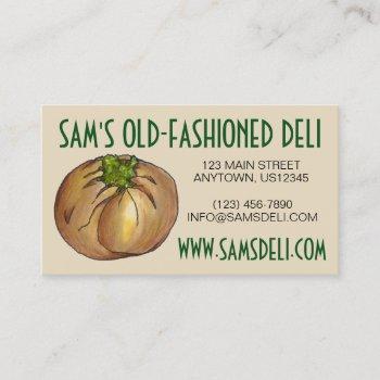 spinach knish jewish deli restaurant knishes food business card