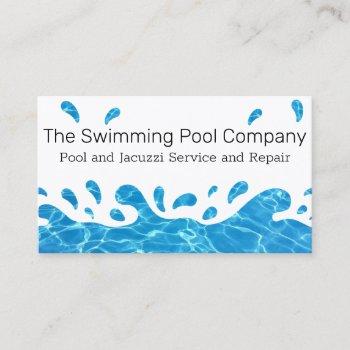 splashing water pool or jacuzzi business card