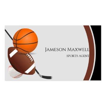 Small Sports Agent Business Card Front View
